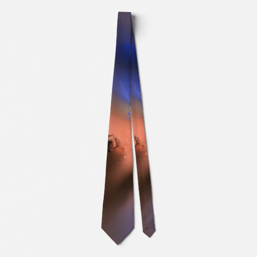 Cravate Rayons De Sagesse - Brown Bleu Orange Abstrait (Devant)