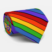 Cravate Rayure arc-en-ciel diagonale (Roulé)