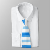 Cravate Rayure bleue et blanche (Attaché)