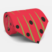 Cravate Rayure Cercle Géométrique Vert Rose (Roulé)