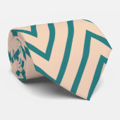Cravate Rayure Chevron Bleue Pêche (Roulé)