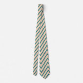 Cravate Rayure Chevron Bleue Pêche (Dos)