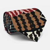 Cravate Rayure Chevron Géométrique Colorée (Roulé)