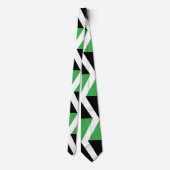 Cravate Rayure Chevron Noir Vert (Dos)