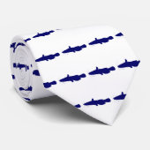 Cravate Rayure de poisson-chat bleu (Roulé)