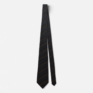 Cravate Rayure diagonale noire et or classique