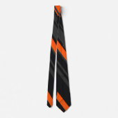 Cravate Rayure diagonale orange noir moderne (Dos)