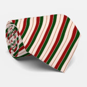 Cravate Rayure festive de canne de bonbon de Noël (Roulé)
