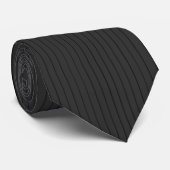 Cravate Rayure fine verticale élégante noir classique (Roulé)