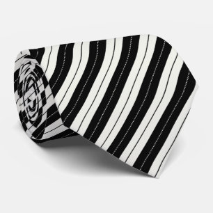 Cravate Rayure géométrique moderne noir et blanc
