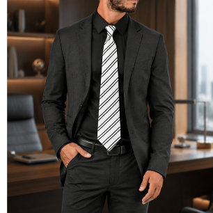 Cravate Rayure graphique noir et blanc Striavelle