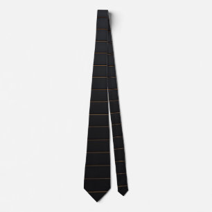 Cravate Rayure horizontale noire et or classique