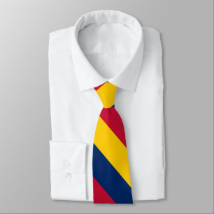 Cravate Rayure jaune et rouge bleue d'université