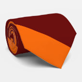 Cravate Rayure marron et orange d'université (Roulé)