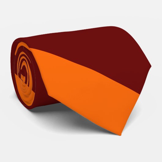 Cravate Rayure marron et orange d'université (Roulé)