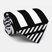 Cravate Rayure noire et blanche classique (Roulé)