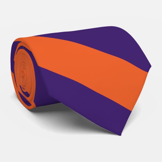 Cravate Rayure pourpre et orange d'université (Roulé)