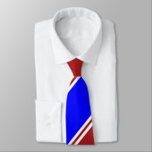 Cravate Rayure régimentaire bleue et blanche rouge (Attaché)