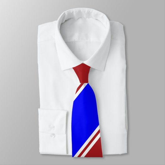 Cravate Rayure régimentaire bleue et blanche rouge (Attaché)