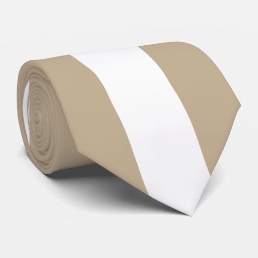 Cravate Rayure verticale blanche sur kaki (Roulé)