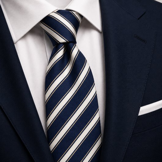 Cravate Rayure Vieille Fortune Bleu Marine