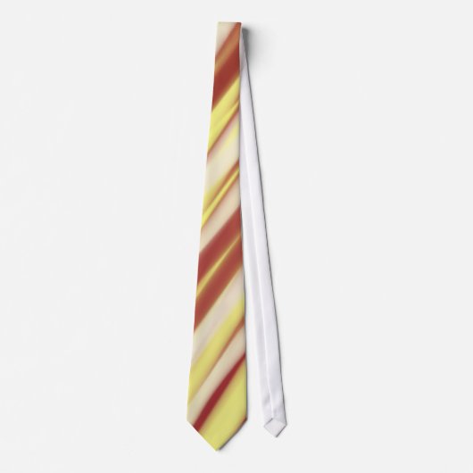 Cravate Rayures Abstraites Brun Beige (Devant)