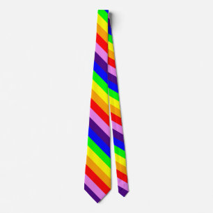 Cravate Rayures arc-en-ciel diagonales classiques et color