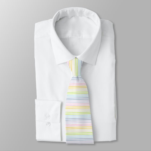 Cravate Rayures arc-en-ciel Pastel (Attaché)