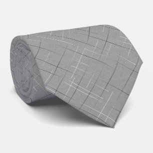 Cravate Rayures Bâclées   Gris Tacheté