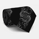 Cravate Rayures baroques noires (Roulé)