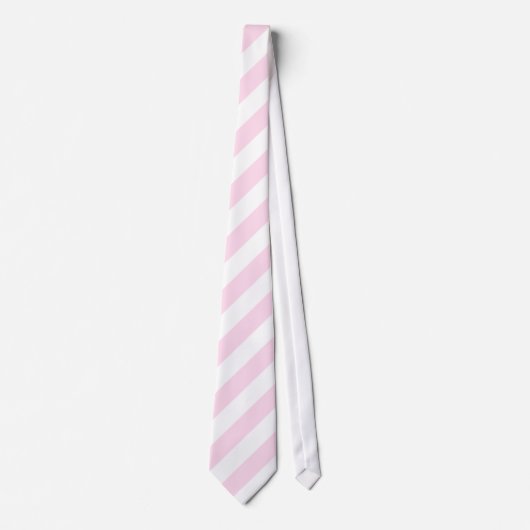 Cravate Rayures blanches et rose-clair (Devant)