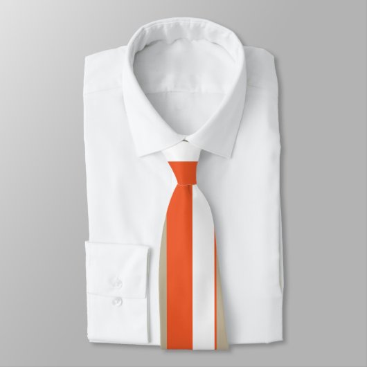 Cravate Rayures blanches grises orange (Attaché)