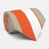 Cravate Rayures blanches grises orange (Roulé)