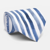Cravate Rayures Bleu Blanc (Roulé)