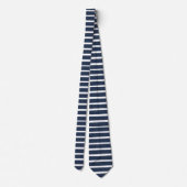 Cravate Rayures Bleu Nuit Blanc (Dos)