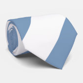 Cravate Rayures Bleu Poussiéreux et Blanc  (Roulé)