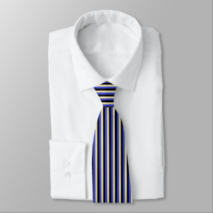Cravate Rayures bleues, beiges et noires verticales