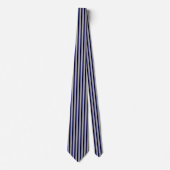 Cravate Rayures bleues, beiges et noires verticales (Devant)