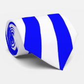Cravate rayures bleues blanches (Roulé)