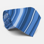 Cravate Rayures bleues de monogramme (Roulé)