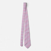 Cravate Rayures bleues de rose indien, blanches et en (Dos)