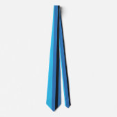 Cravate Rayures bleues noires (Devant)