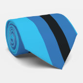 Cravate Rayures bleues noires (Roulé)