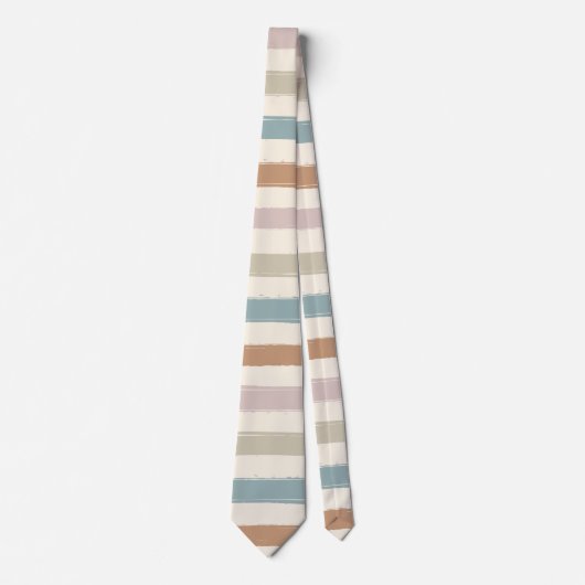 Cravate Rayures Brosse Boho Tons Terreux Sans Couture (Devant)