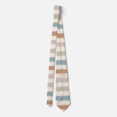 Cravate Rayures Brosse Boho Tons Terreux Sans Couture (Dos)
