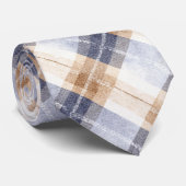 Cravate Rayures Crème Marron Bleu (Roulé)