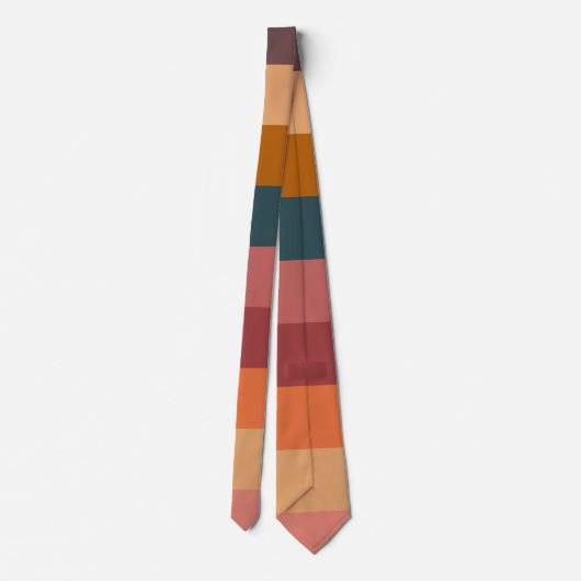 Cravate Rayures d'aquarelle du coucher de soleil (Dos)