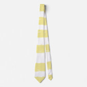 Cravate Rayures d'aquarelle jaune blanc (Devant)