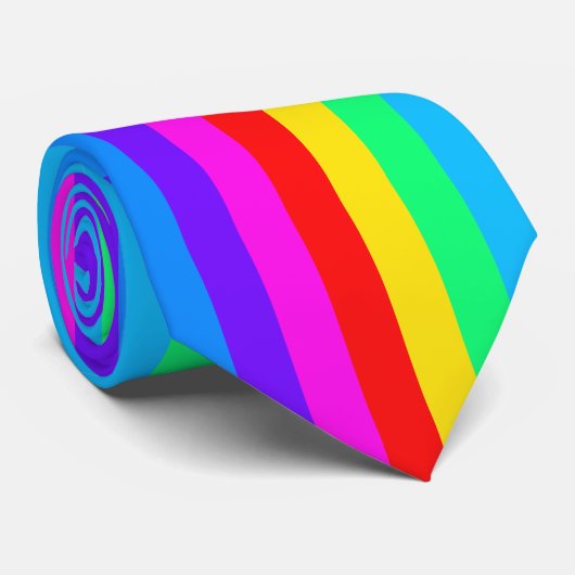 Cravate Rayures d'arc-en-ciel (Roulé)