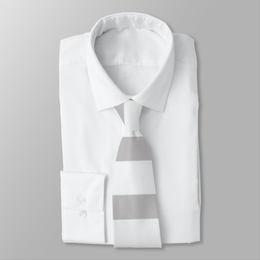 Cravate Rayures de bonbon modernes gris blanc (Attaché)
